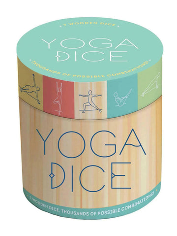 Yoga Dice set with 7 wooden dice for varied yoga routines, meditation gifts, and workout inspiration.